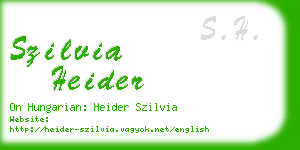 szilvia heider business card